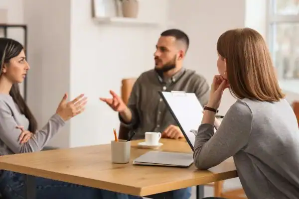 Image of couple access free mediation using family mediation voucher scheme Fleet